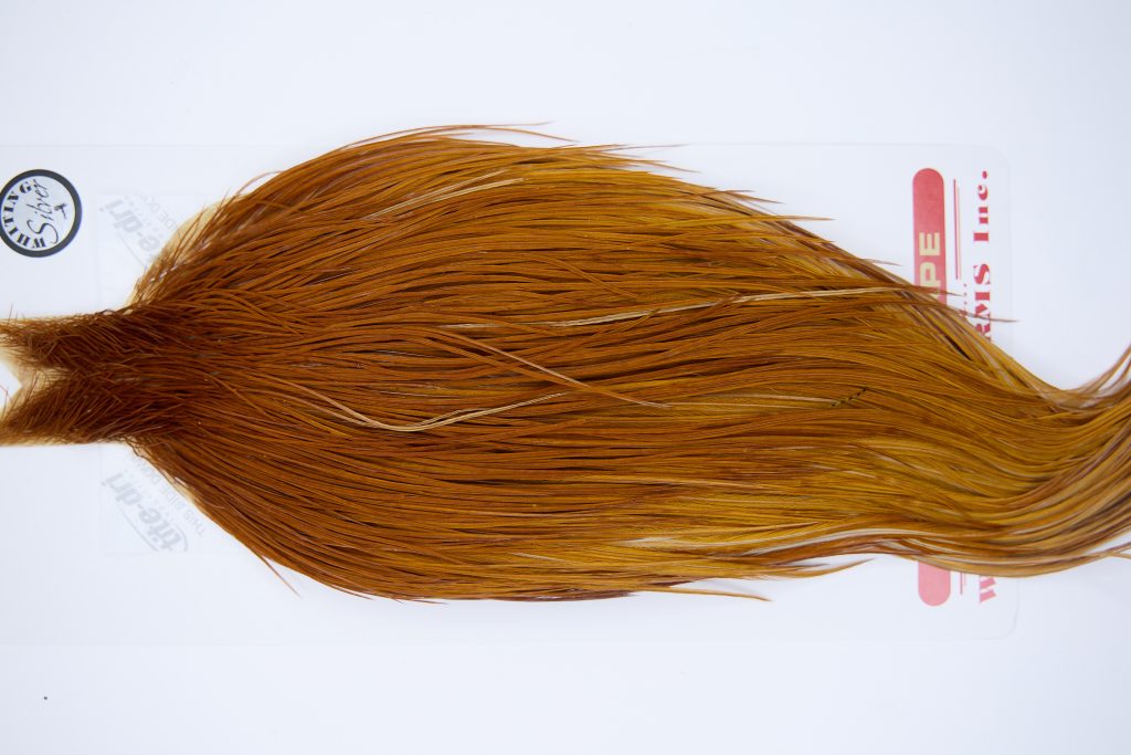 11282A Whiting Dry Fly Hackle Silver Grade Rooster Cape Medium Ginger Ties Size 10-26