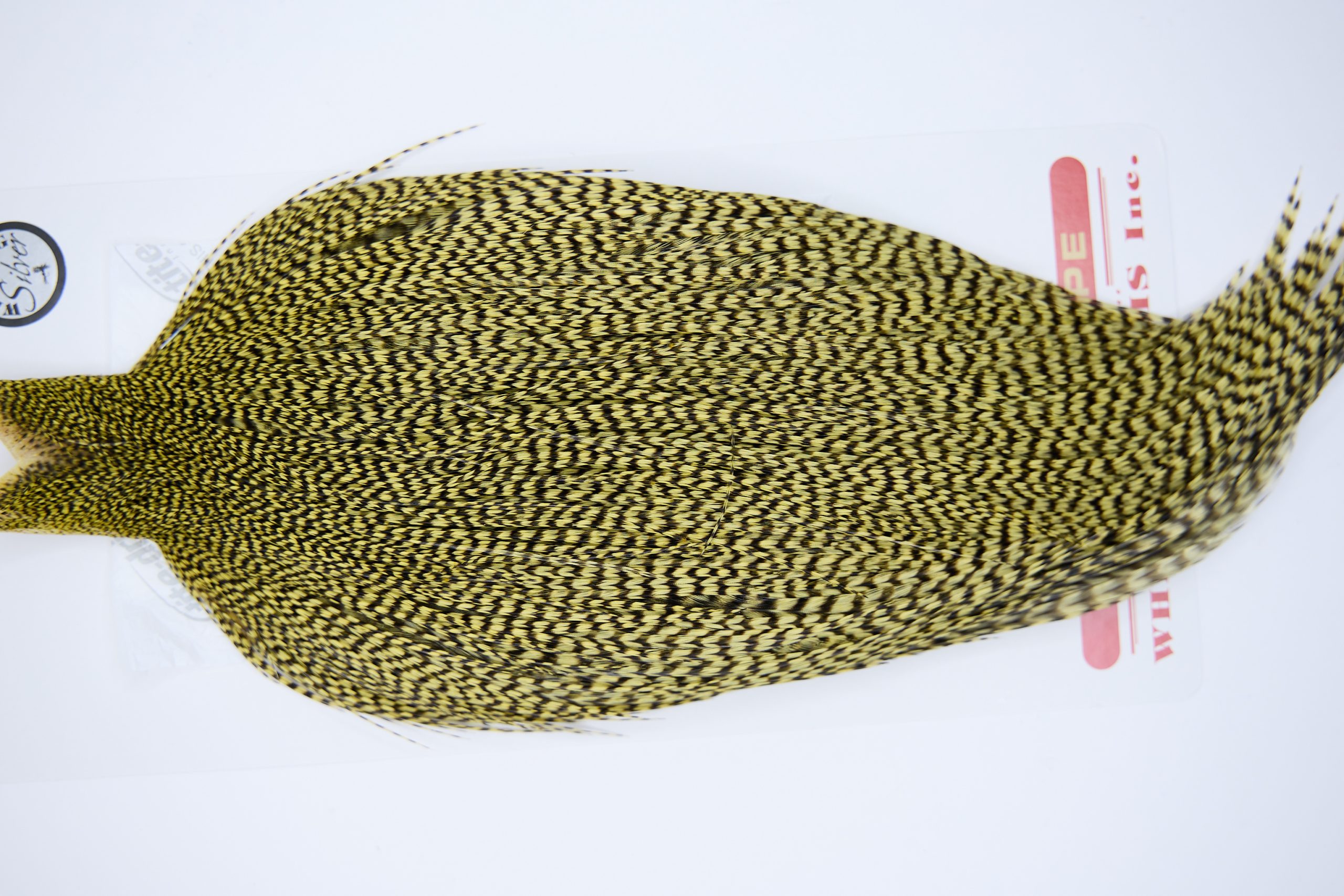 11285 Whiting Dry Fly Hackle Silver Grade Rooster Cape Grizzly Pale Yellow Ties Size 8-24