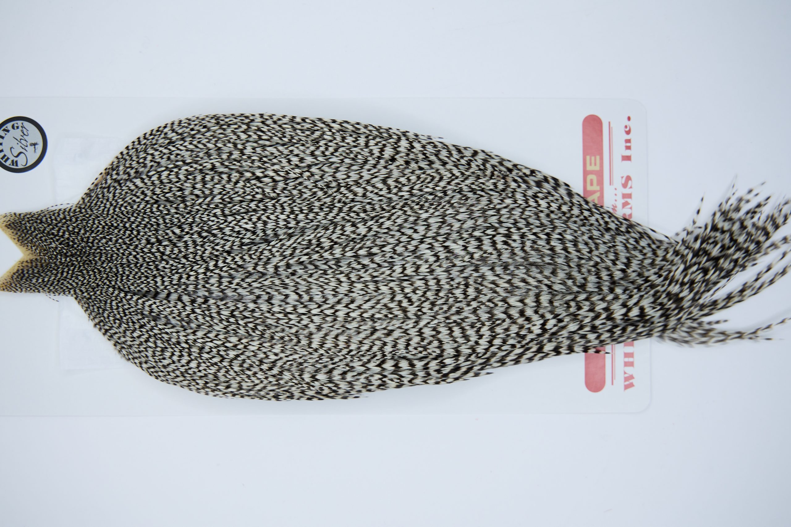 11292 Whiting Dry Fly Hackle Silver Grade Rooster Cape Grizzly Ties Size 8-26