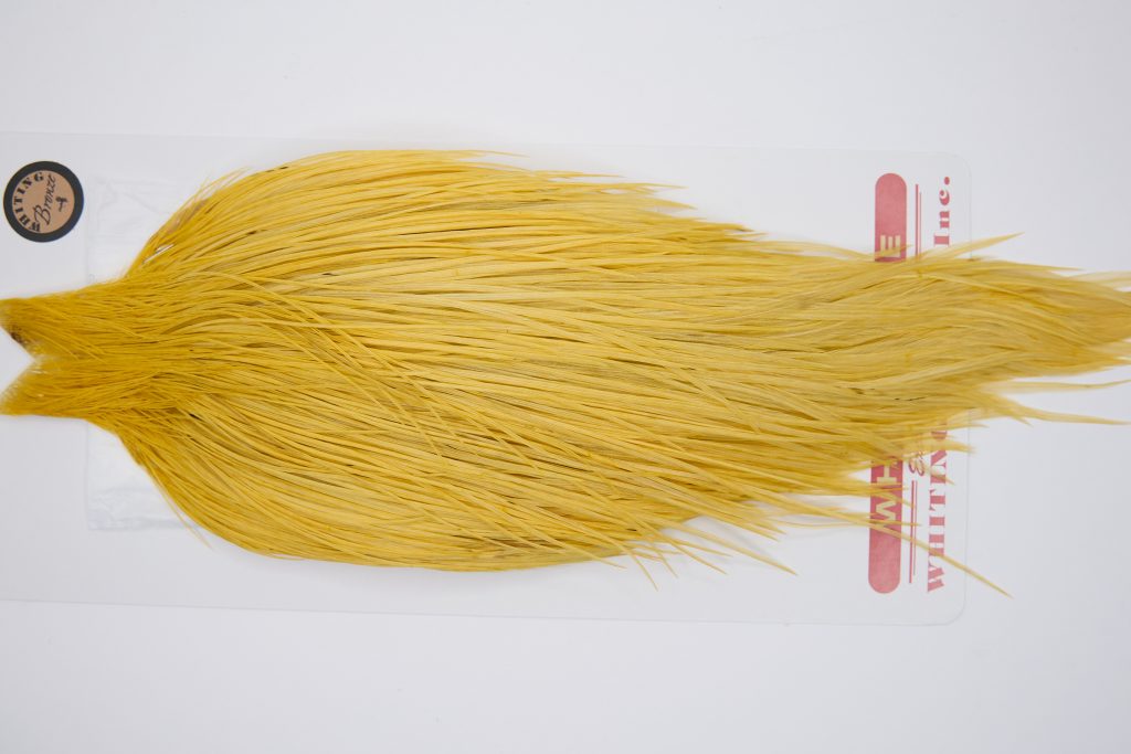 11298 Whiting Dry Fly Hackle Bronze Grade Rooster Cape Golden Straw Ties Size 8-26