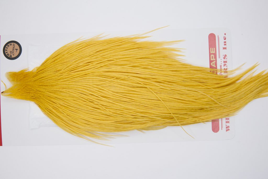 11299 Whiting Dry Fly Hackle Bronze Grade Rooster Cape Golden Straw Ties Size 10-26