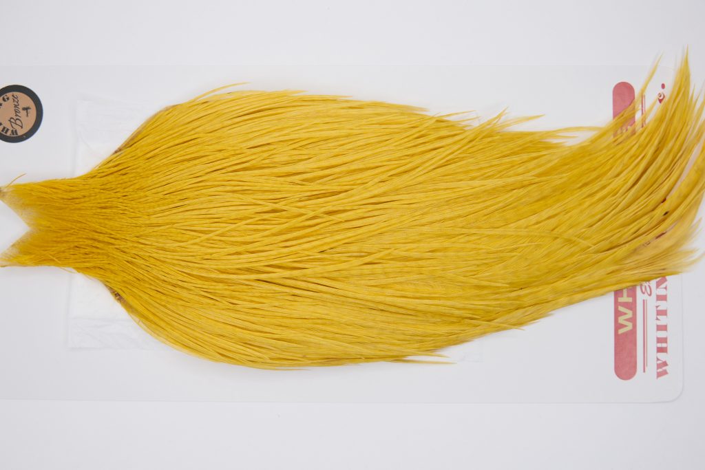 11301 Whiting Dry Fly Hackle Bronze Grade Rooster Cape Golden Straw Ties Size 8-26