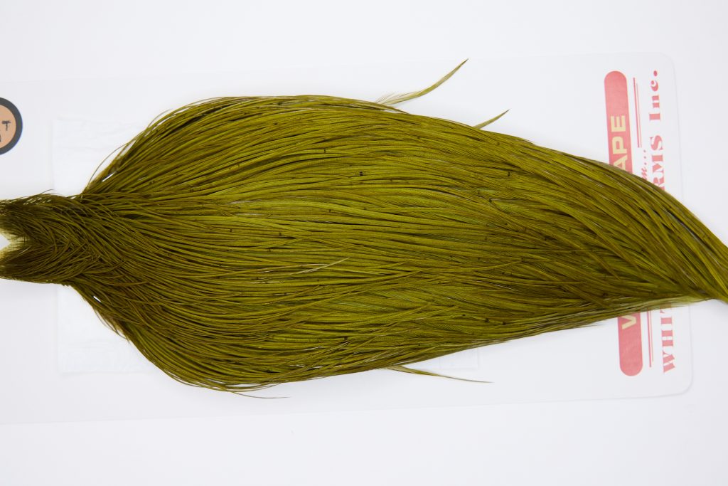 11317 Whiting Dry Fly Hackle Bronze Grade Rooster Cape Dark Olive Ties Size 8-26