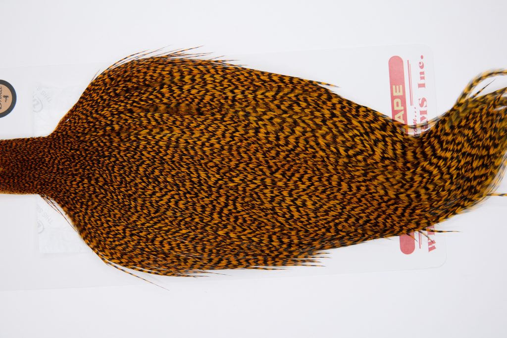 11319 Whiting Dry Fly Hackle Bronze Grade Rooster Cape Grizzly Burnt Orange Ties Size 8-26