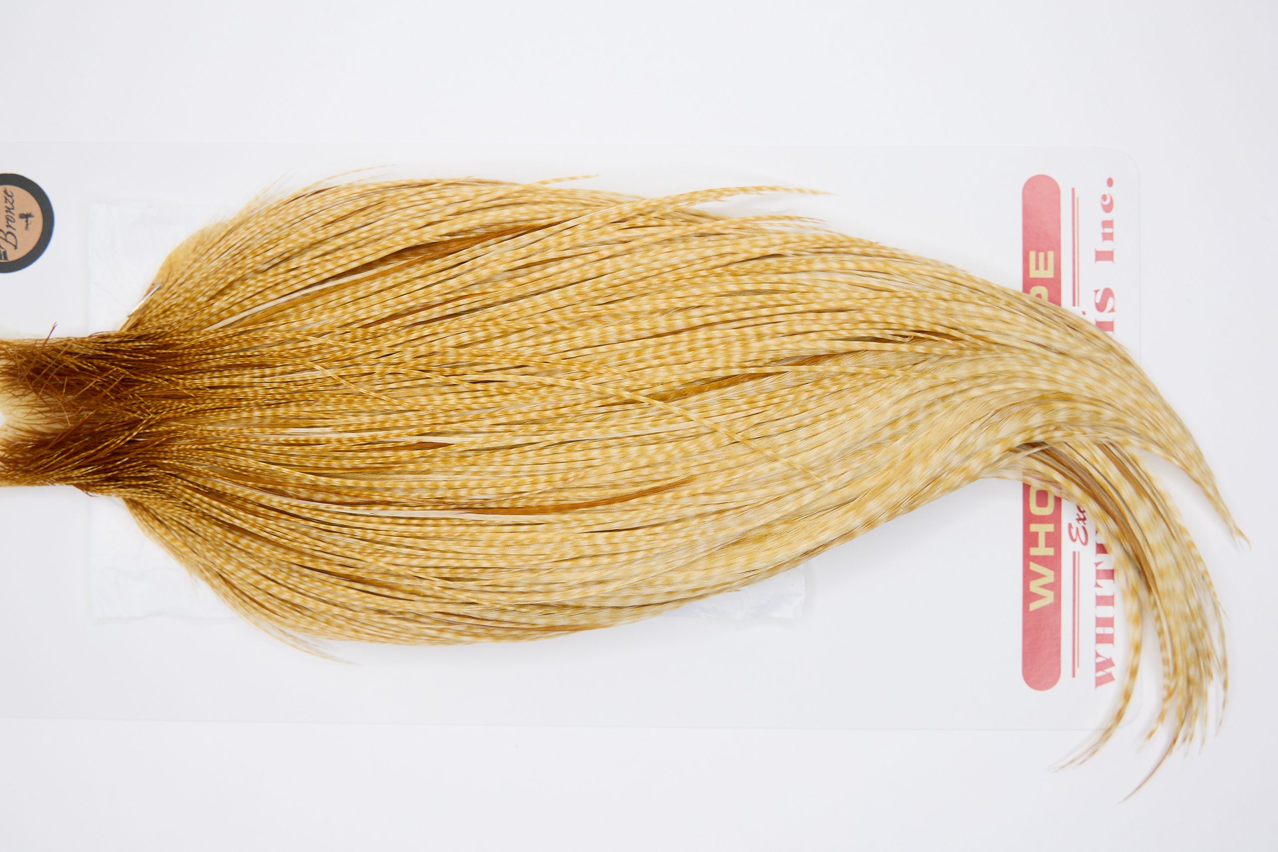 11325 Whiting Dry Fly Hackle Bronze Grade Rooster Cape Barred Medium Ginger Ties Size 8-26