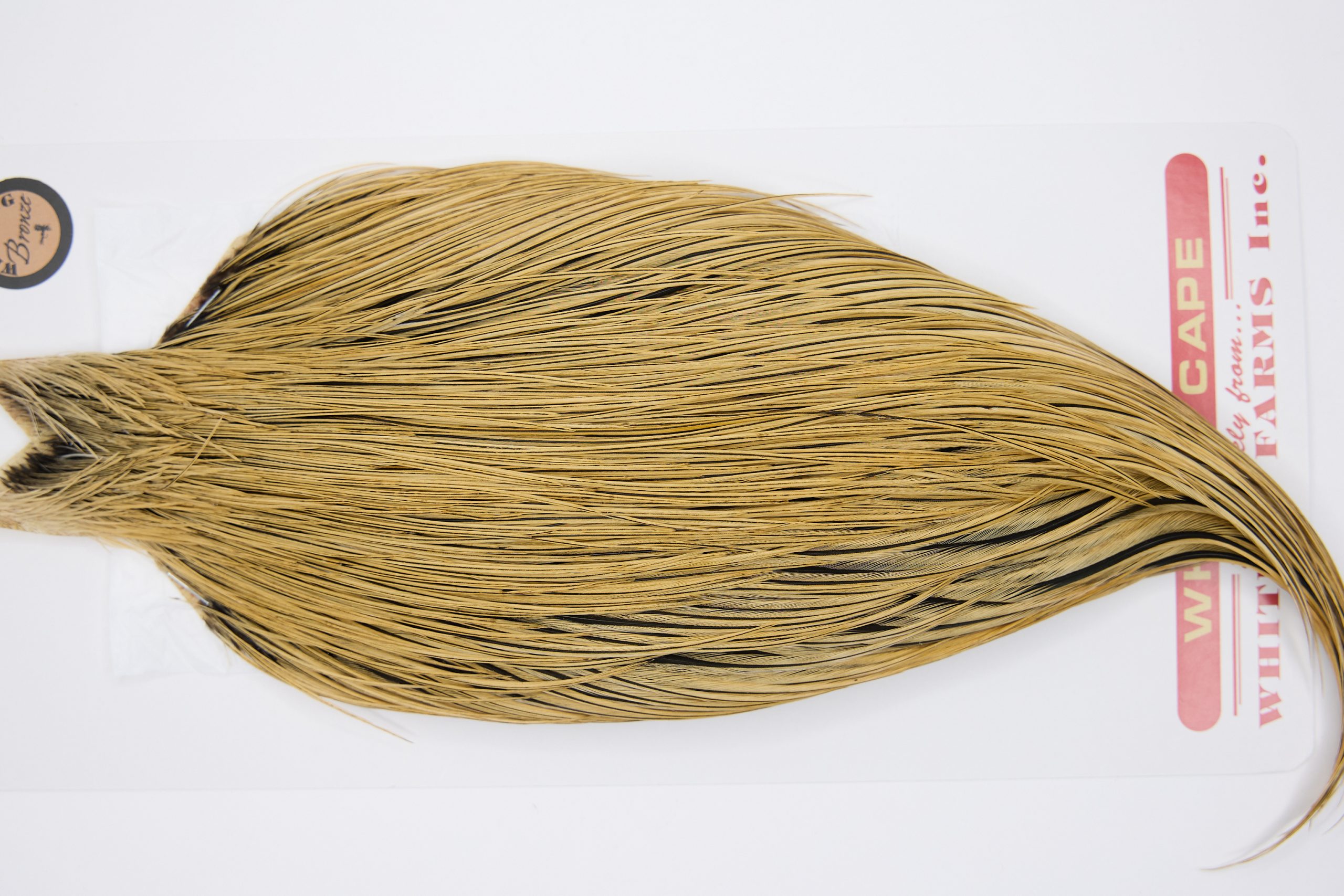 11326 Whiting Dry Fly Hackle Bronze Grade Rooster Cape Golden Badger Ties Size 10-22