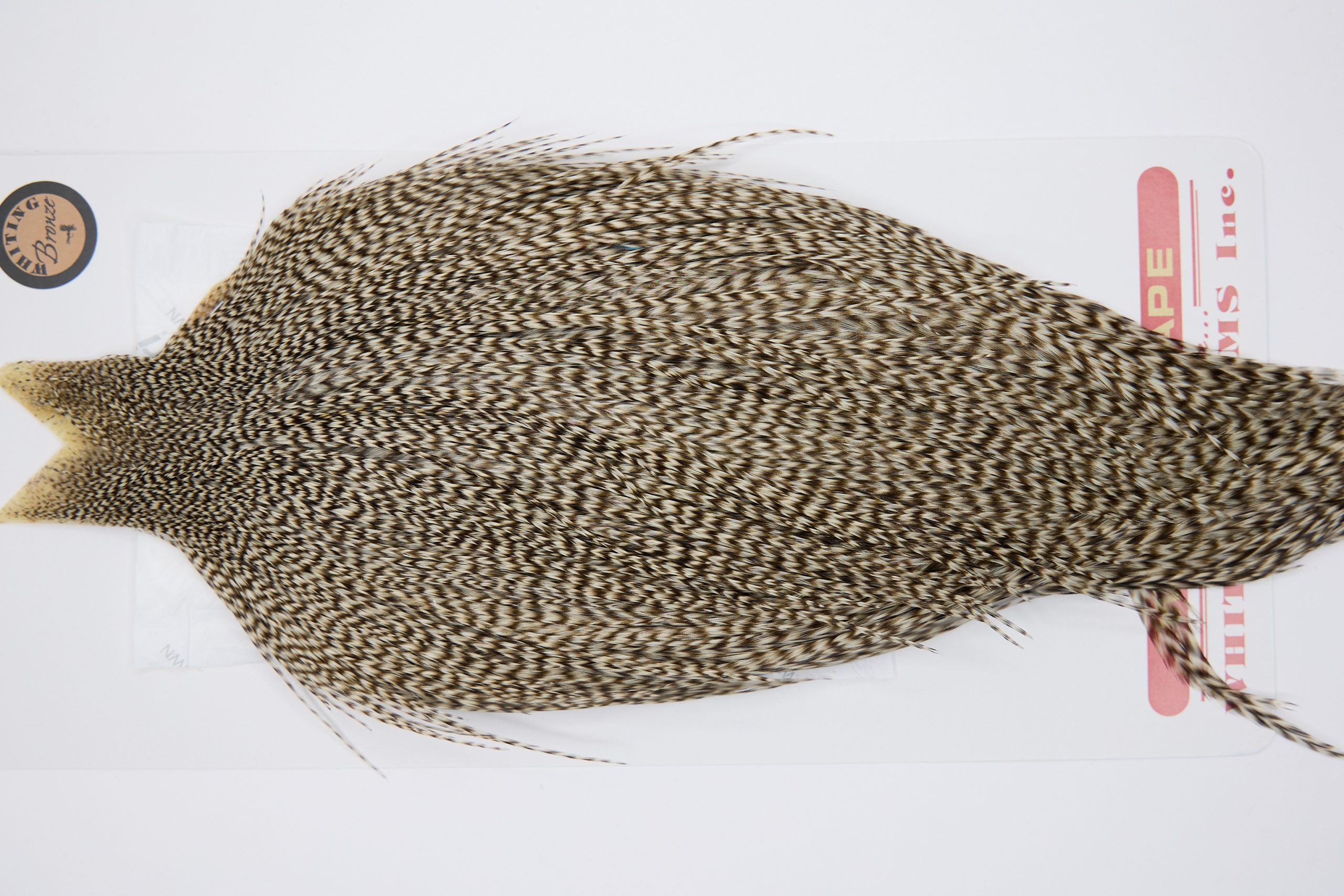 11335 Whiting Dry Fly Hackle Bronze Grade Rooster Cape Dun Grizzly Ties Size 8-26