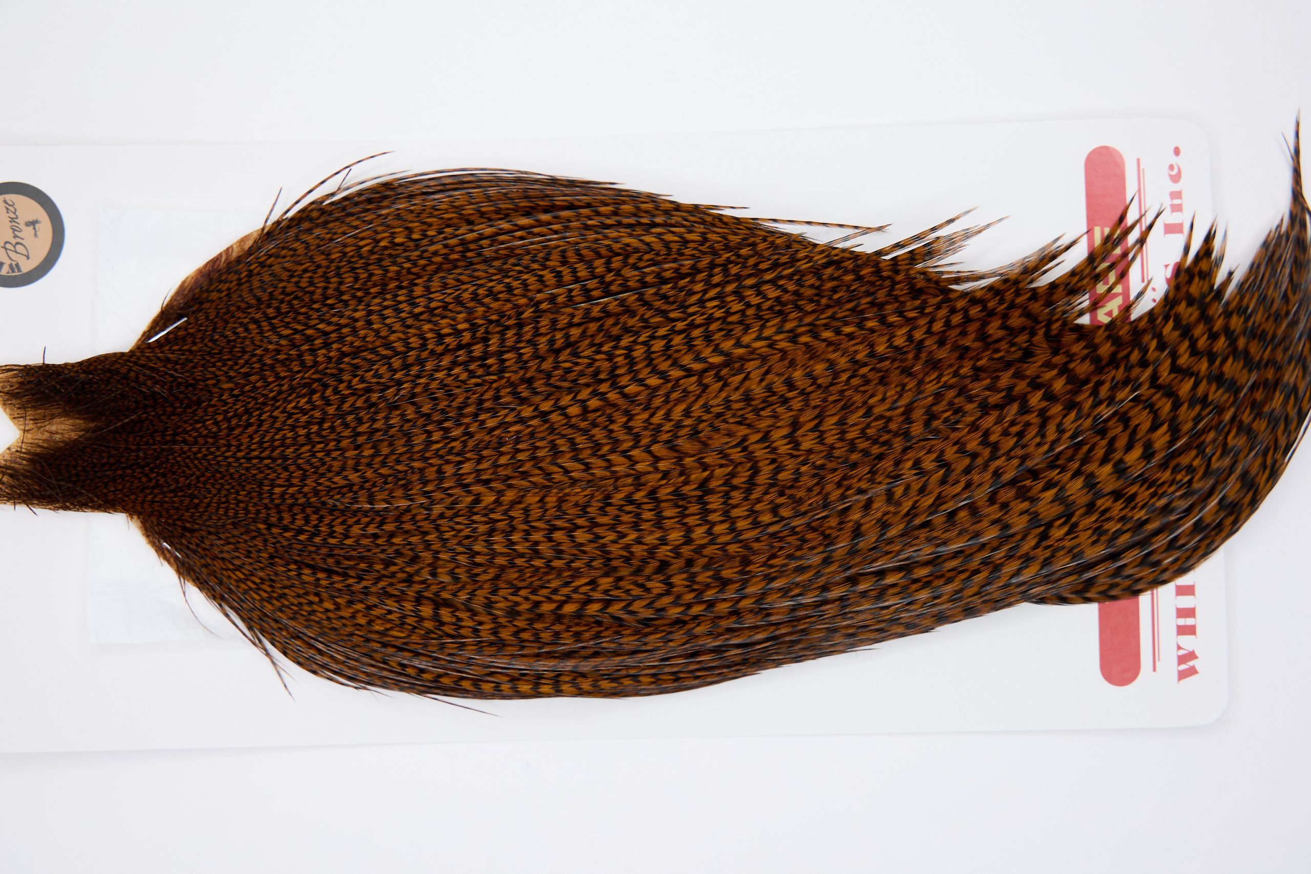 11338 Whiting Dry Fly Hackle Bronze Grade Rooster Cape Grizzly Brown Ties Size 8-26