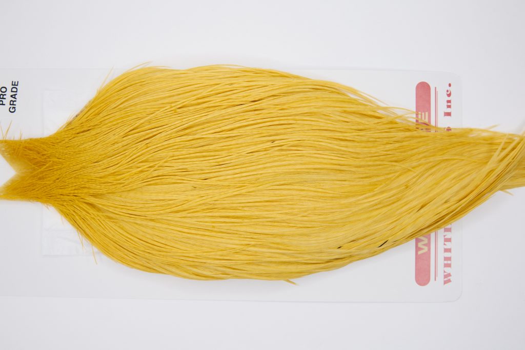 11351 Whiting Dry Fly Hackle Pro Grade Rooster Cape Golden Straw Ties Size 8-26