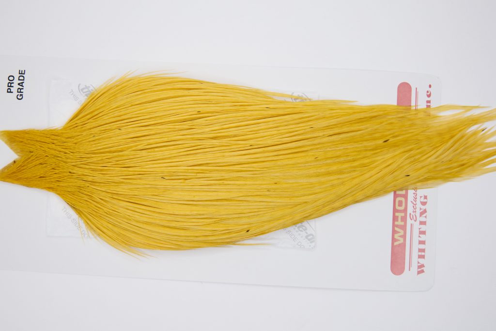 11352 Whiting Dry Fly Hackle Pro Grade Rooster Cape Golden Straw Ties Size 8-26