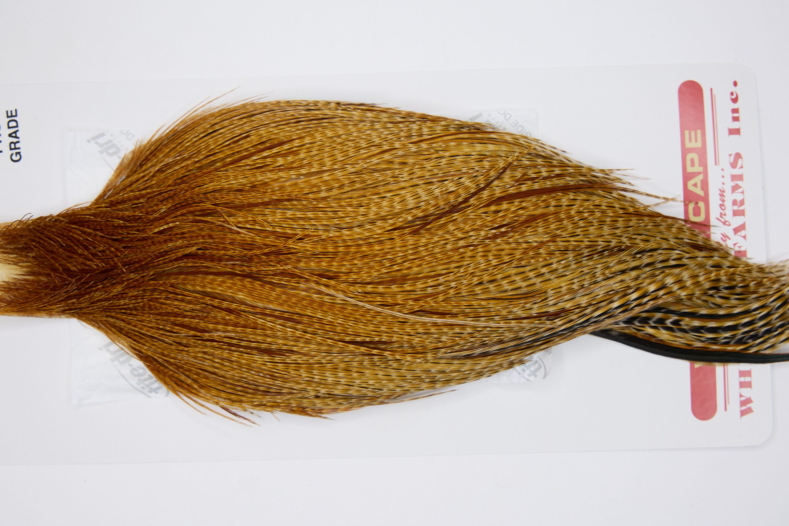 11361 Whiting Dry Fly Hackle Pro Grade Rooster Cape Dark Barred Ginger Ties Size 8-26