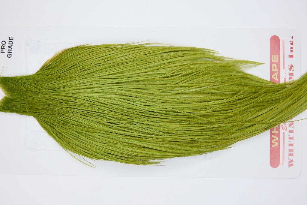 11367 Whiting Dry Fly Hackle Pro Grade Rooster Cape Olive Ties Size 8-26