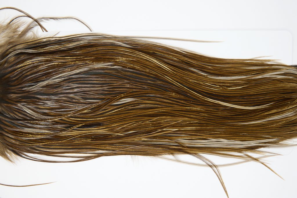 11391 JimsFlyCo Dry Fly Hackle Rhodium Rooster Saddle Dark Dun Ties Size 12-14