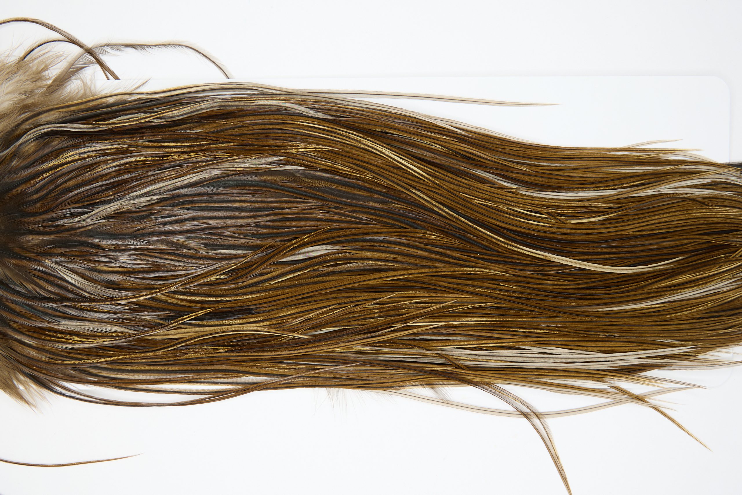 11391 JimsFlyCo Dry Fly Hackle Rhodium Rooster Saddle Dark Dun Ties Size 12-14