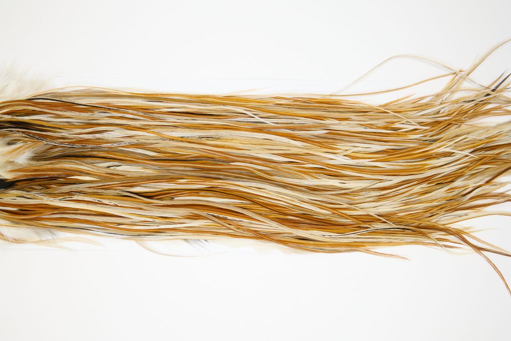 11393 JimsFlyCo Dry Fly Hackle Rhodium Rooster Saddle Honey Dun Ties Size 12-16