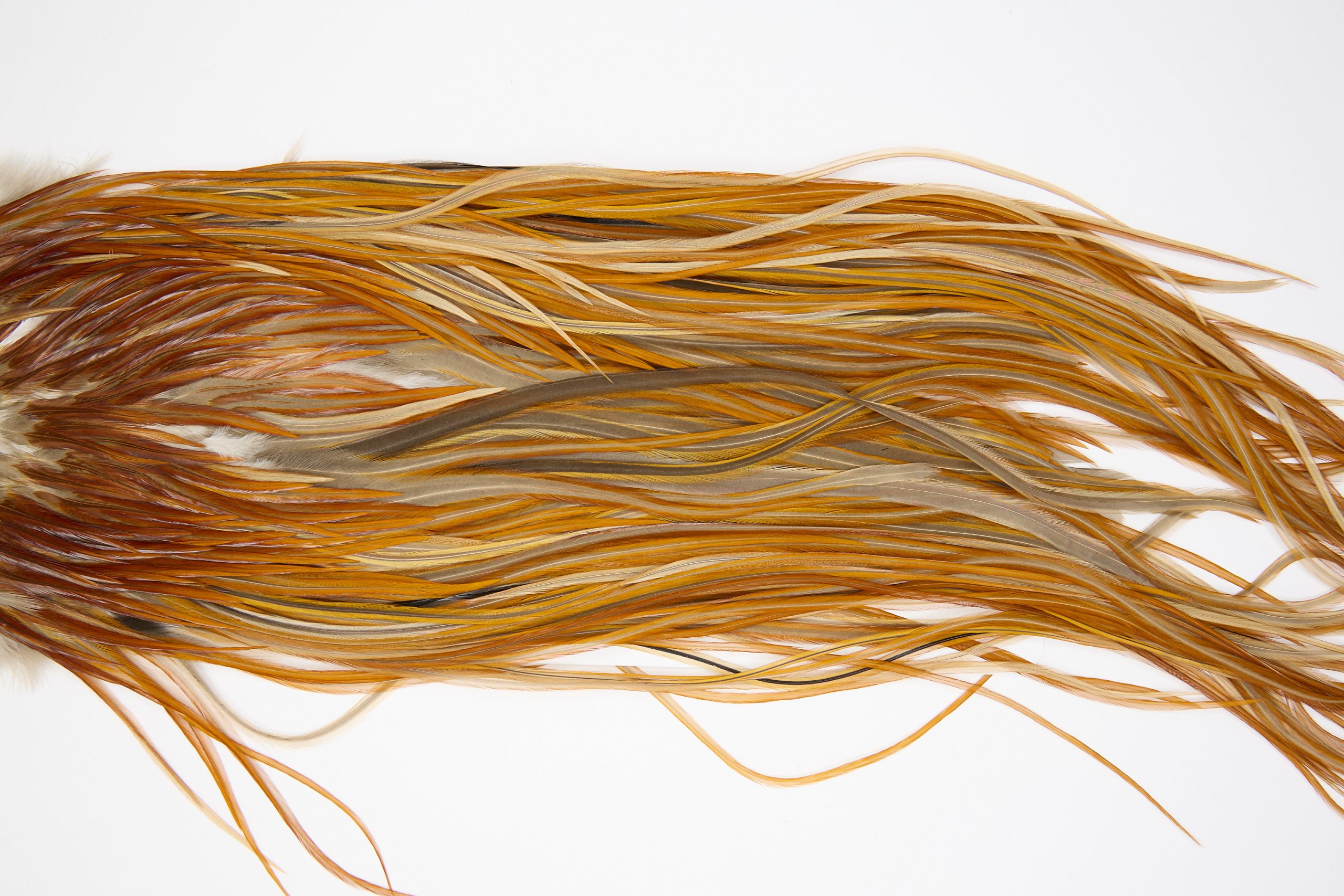 11419 JimsFlyCo Dry Fly Hackle Grade 2 Rooster Saddle Rusty Dun Ties Size 10-12