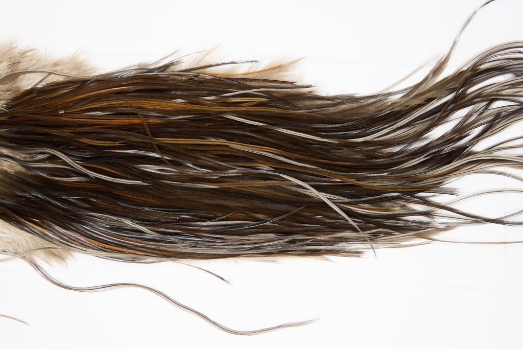 11428 JimsFlyCo Dry Fly Hackle Grade 2 Rooster Saddle Dark Dun Ties Size 14-16