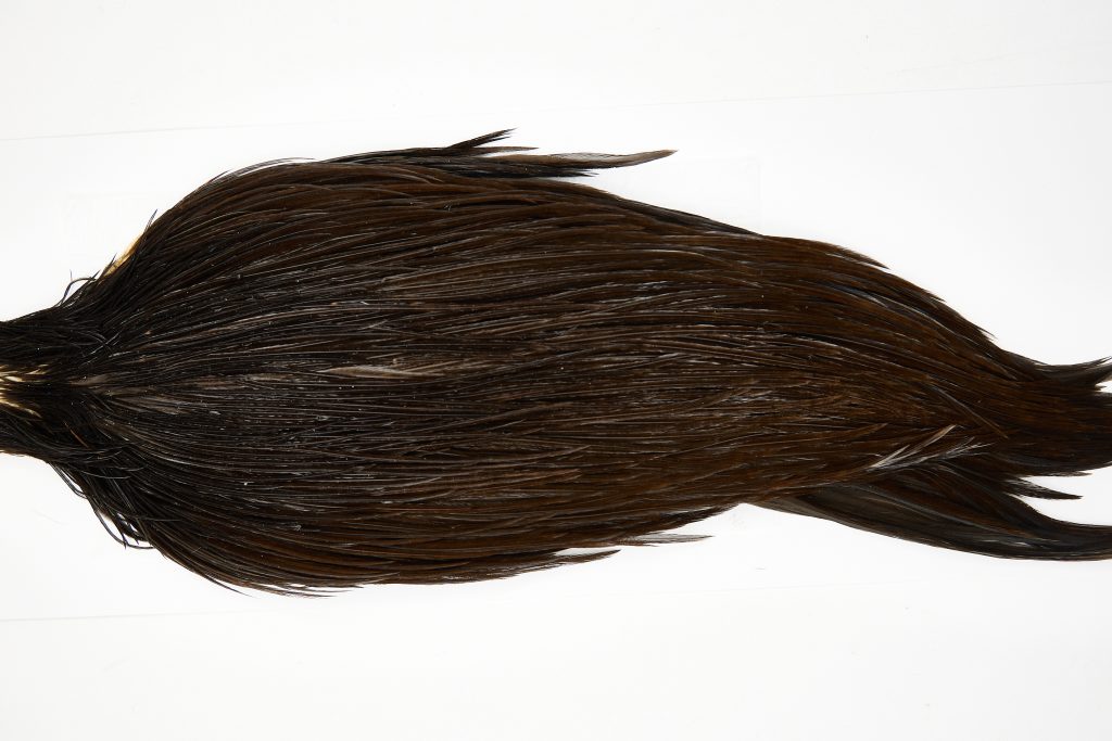 11594 Beaverkill Dry Fly Hackle Rooster Saddle Dark Brown Dun Ties Size 8-22