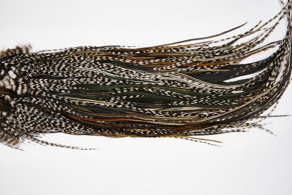 11642 Beaverkill Dry Fly Hackle Rooster Saddle Grizzly Variant Ties Size 14-16