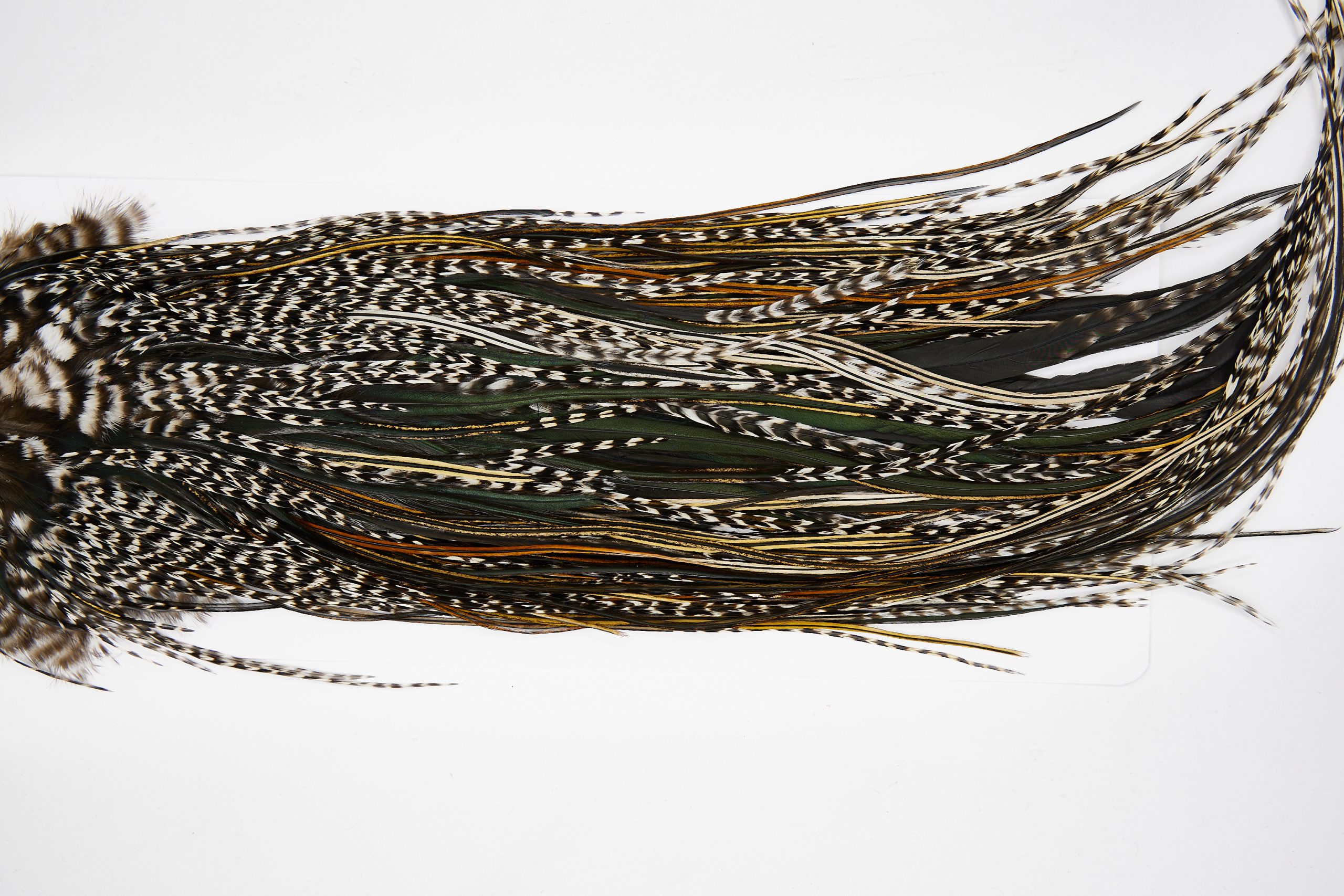 11642 Beaverkill Dry Fly Hackle Rooster Saddle Grizzly Variant Ties Size 14-16