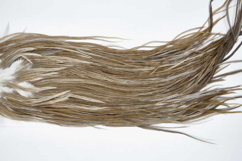 11669 Beaverkill Dry Fly Hackle Rooster Saddle Medium Grey Dun Ties Size 10-12