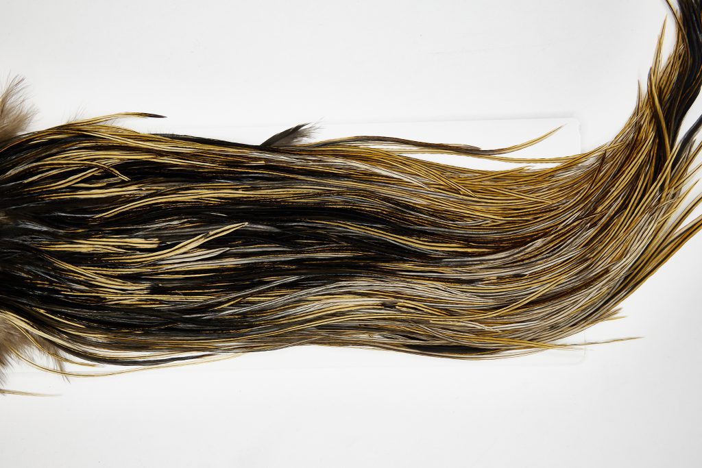 11670 Hebert Dry Fly Hackle Silver Grade Rooster Saddle Golden Badger Ties Size 10-14