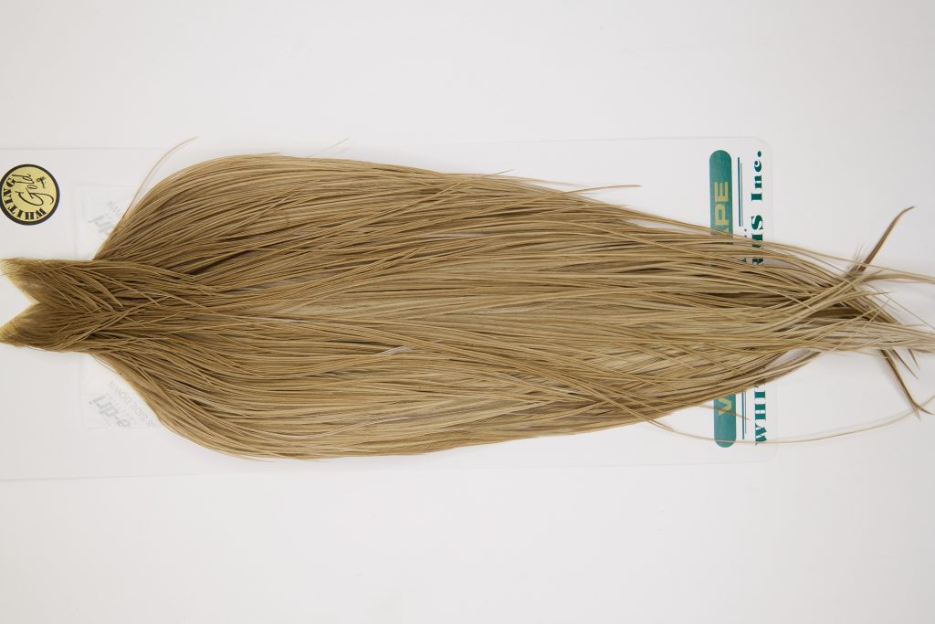 11739 Hebert Dry Fly Hackle Gold Grade Rooster Cape Medium Brown Dun Ties Size 10-22