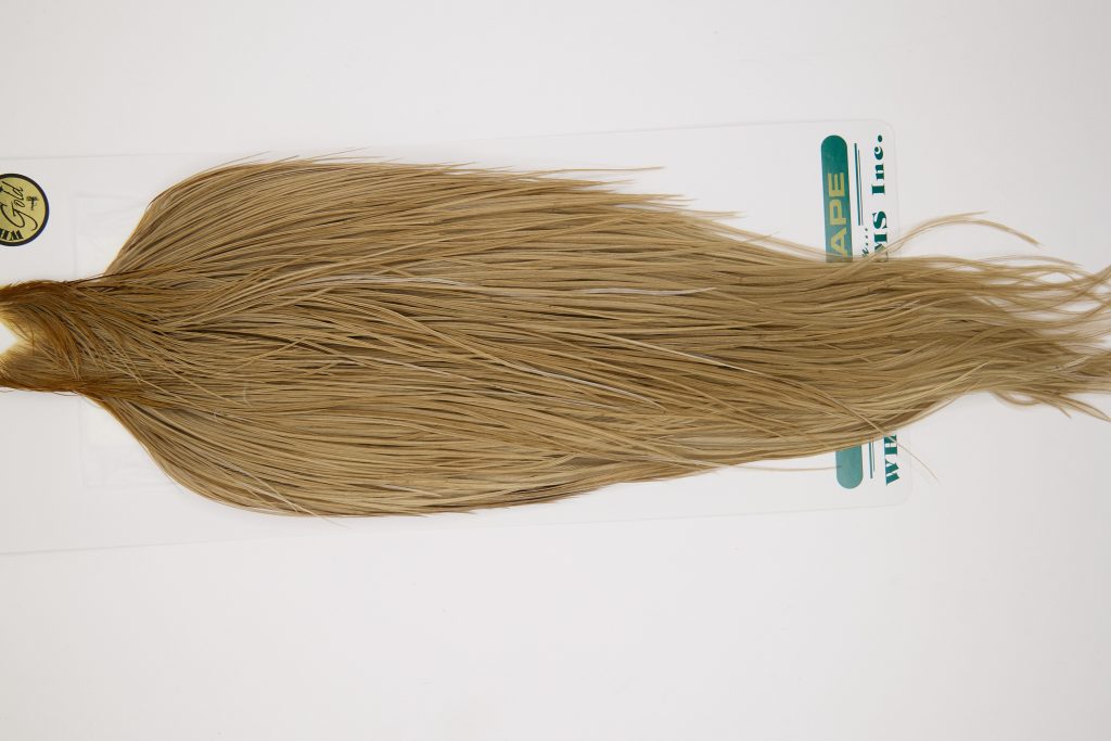 11740 Hebert Dry Fly Hackle Gold Grade Rooster Cape Medium Brown Dun Ties Size 10-22