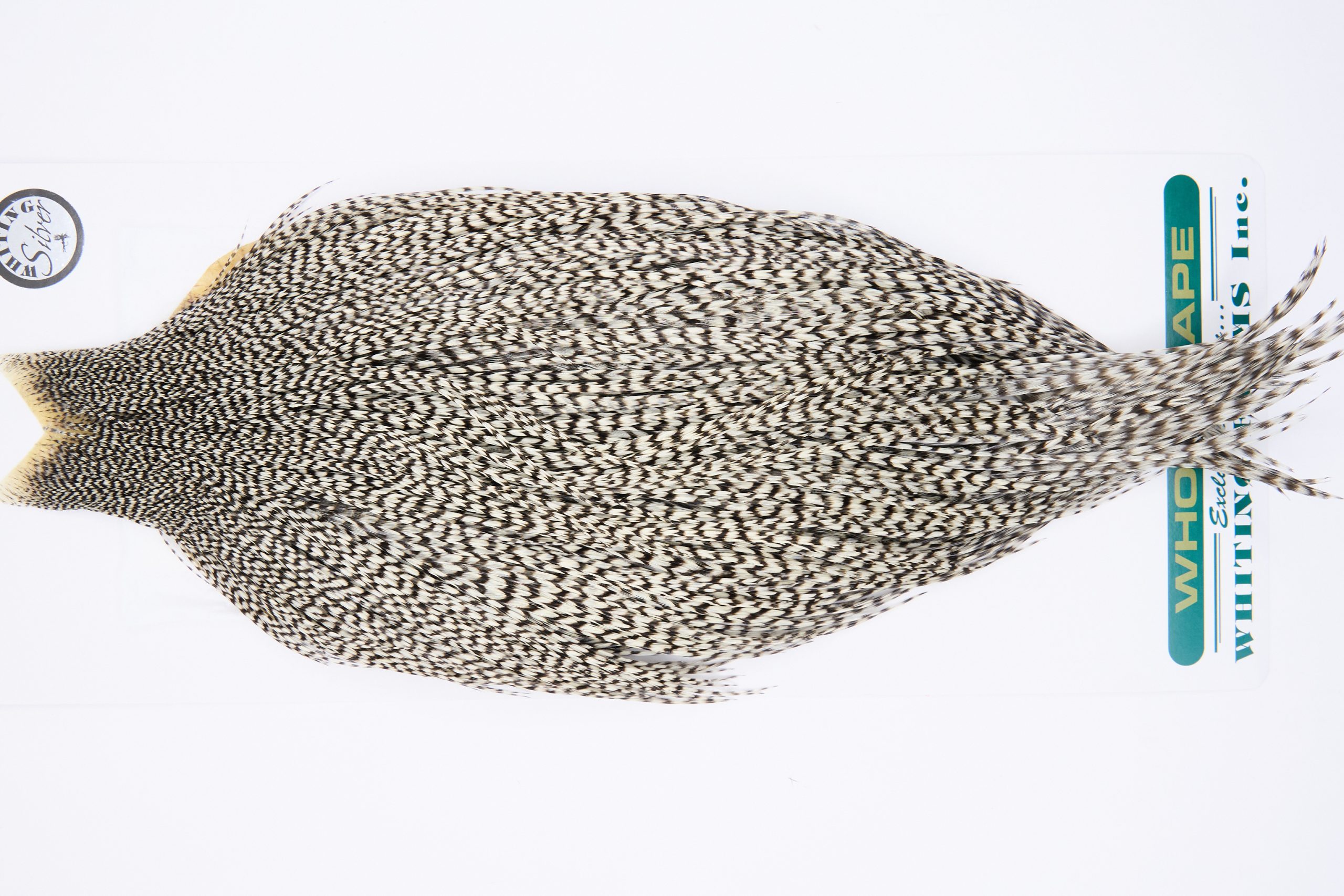 11745 Hebert Dry Fly Hackle Silver Grade Rooster Cape Grizzly Ties Size 8-22