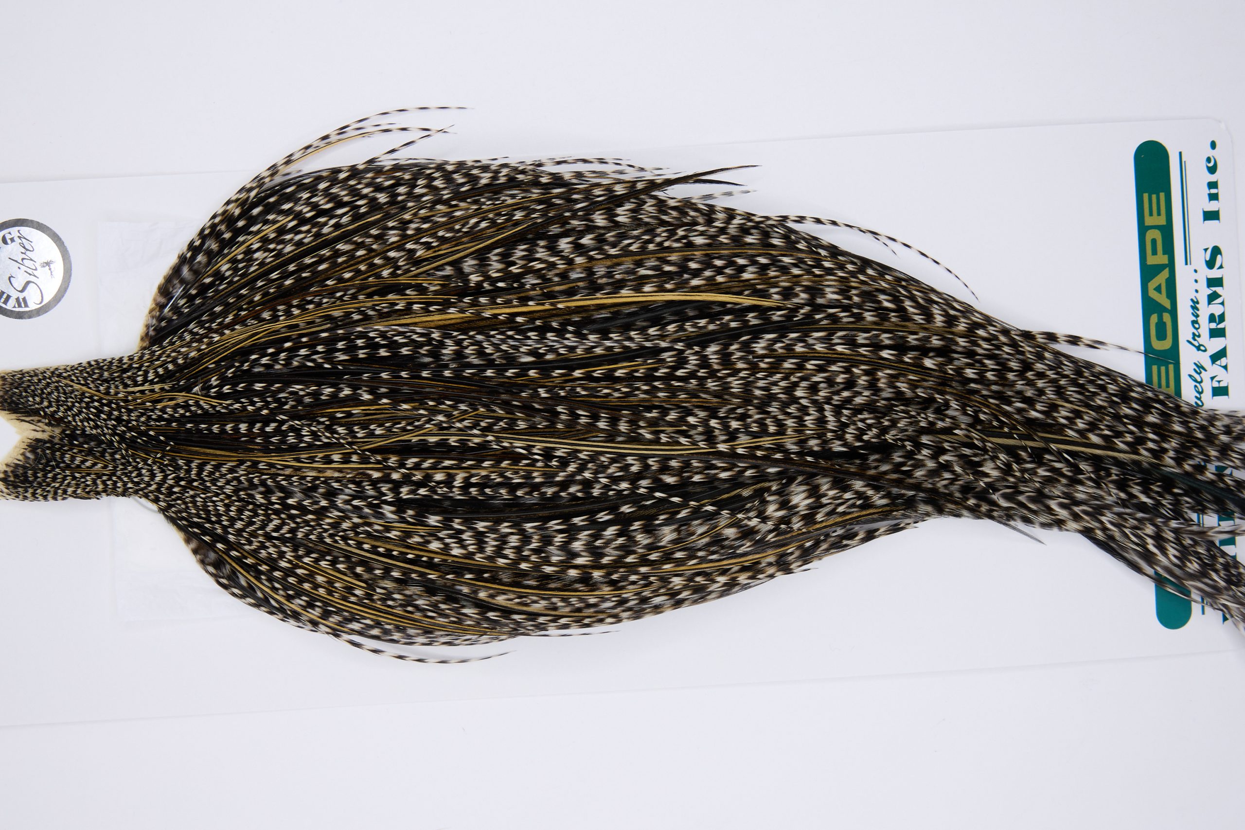 11752 Hebert Dry Fly Hackle Silver Grade Rooster Cape Grizzly Variant Ties Size 10-20