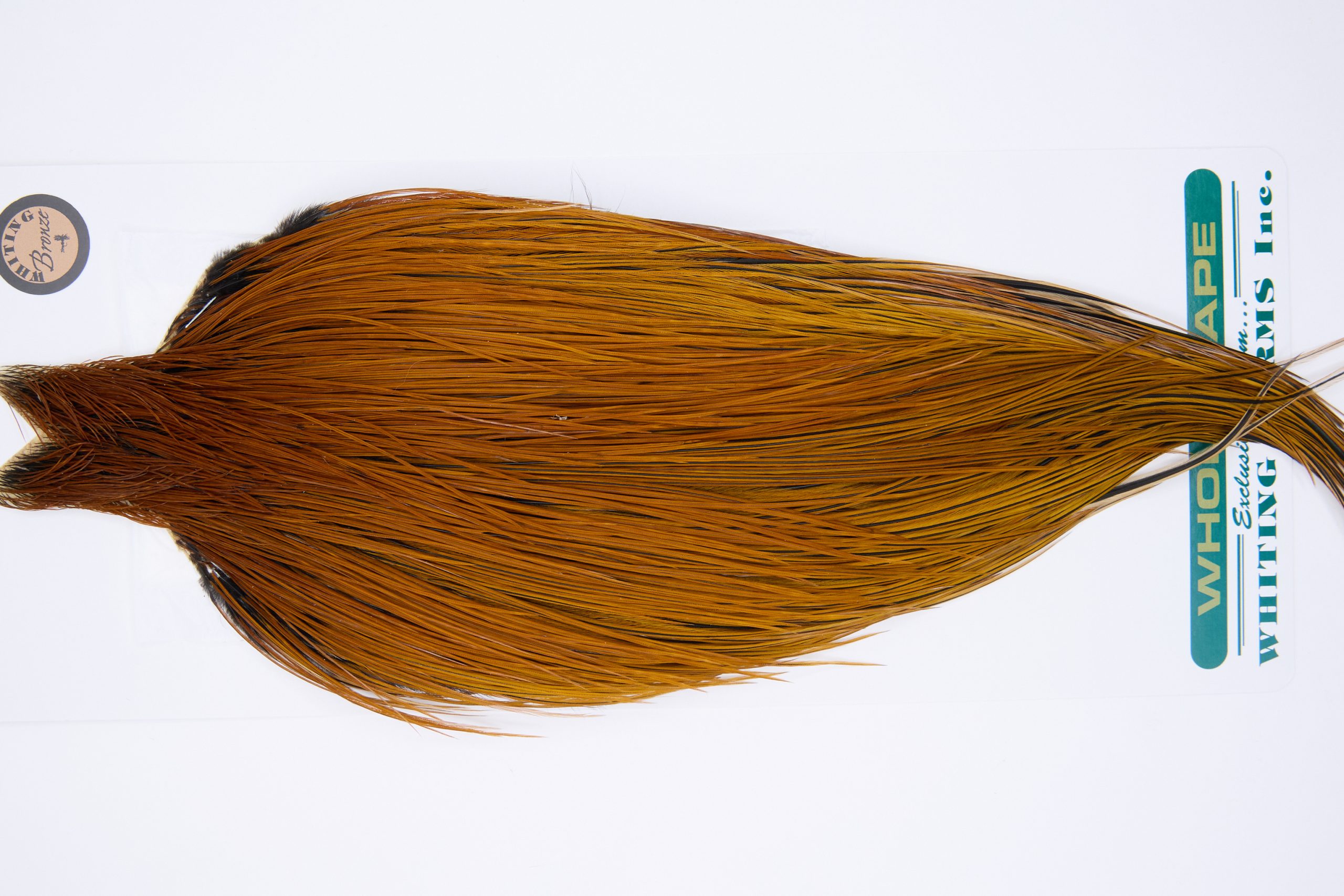 11762 Hebert Dry Fly Hackle Bronze Grade Rooster Cape Light Brown Ties Size 10-22
