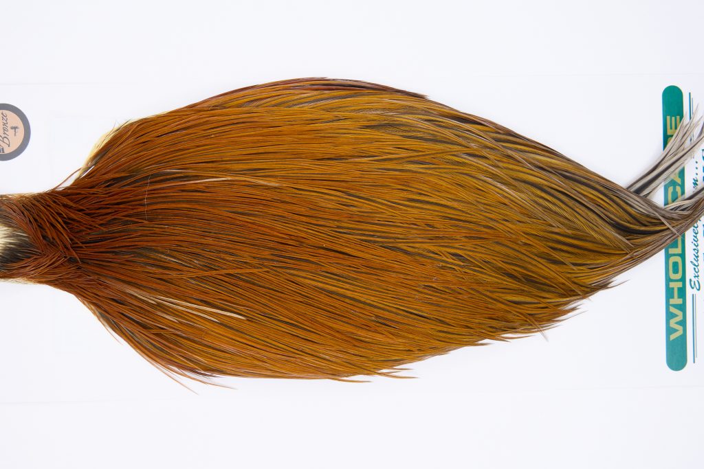 11764 Hebert Dry Fly Hackle Bronze Grade Rooster Cape Light Brown Ties Size 8-22