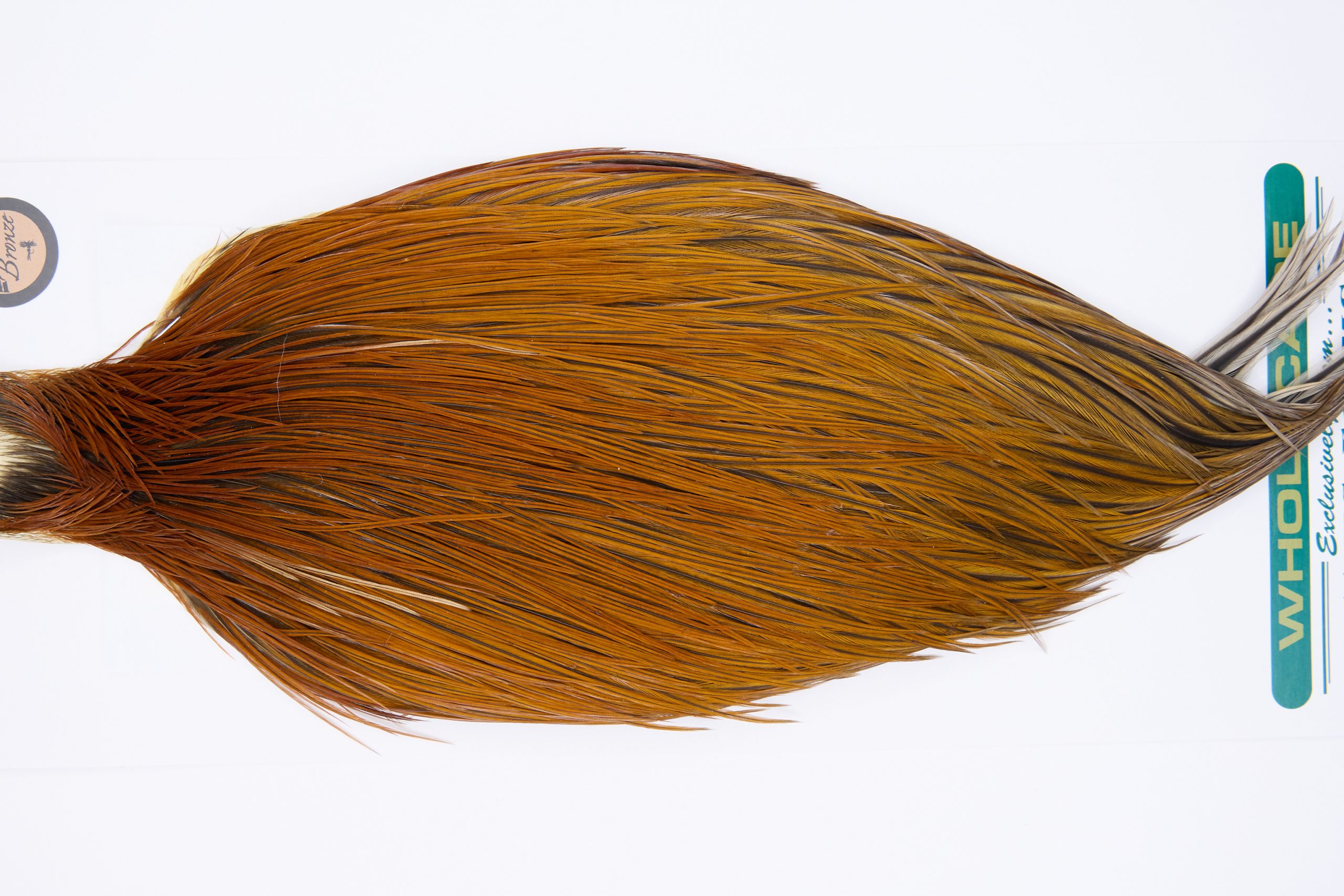 11764 Hebert Dry Fly Hackle Bronze Grade Rooster Cape Light Brown Ties Size 8-22