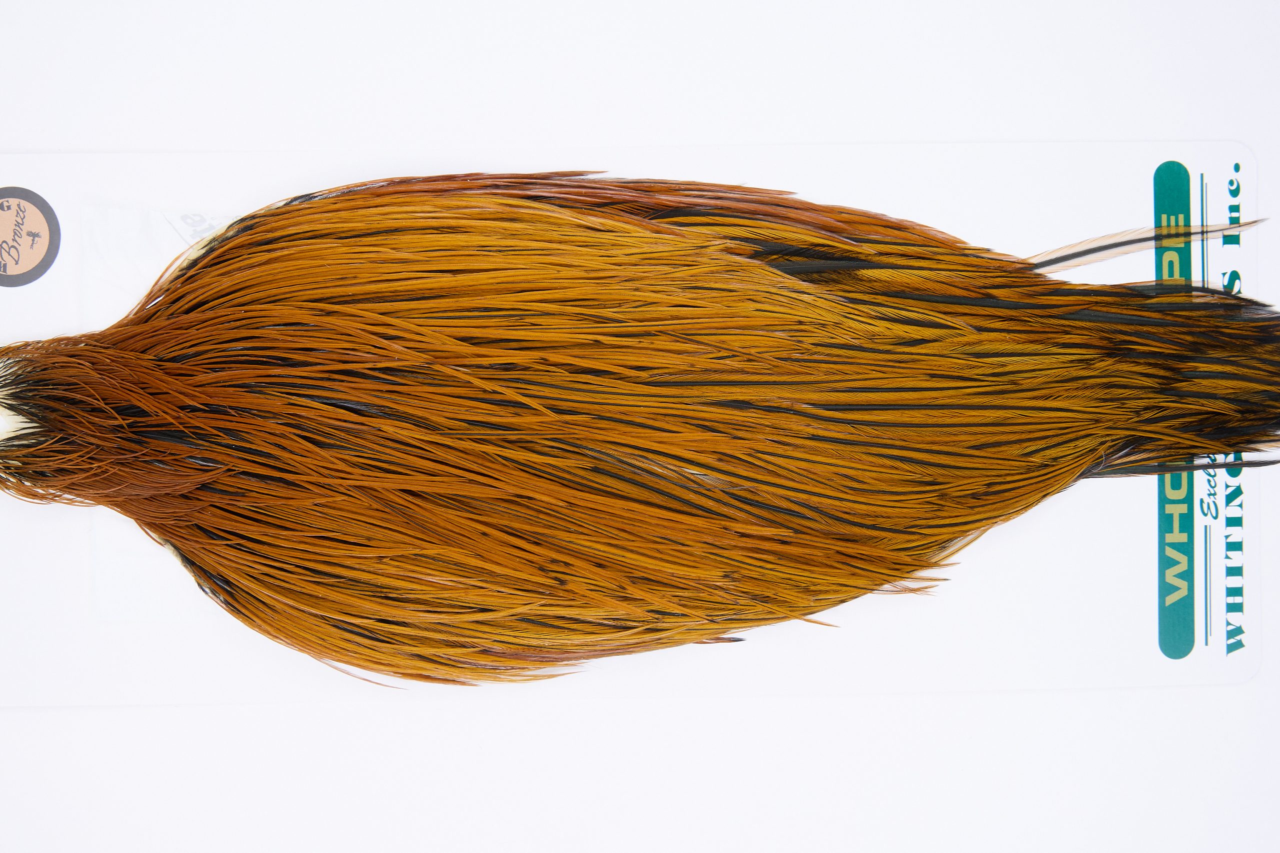 11765 Hebert Dry Fly Hackle Bronze Grade Rooster Cape Light Brown Ties Size 6-20