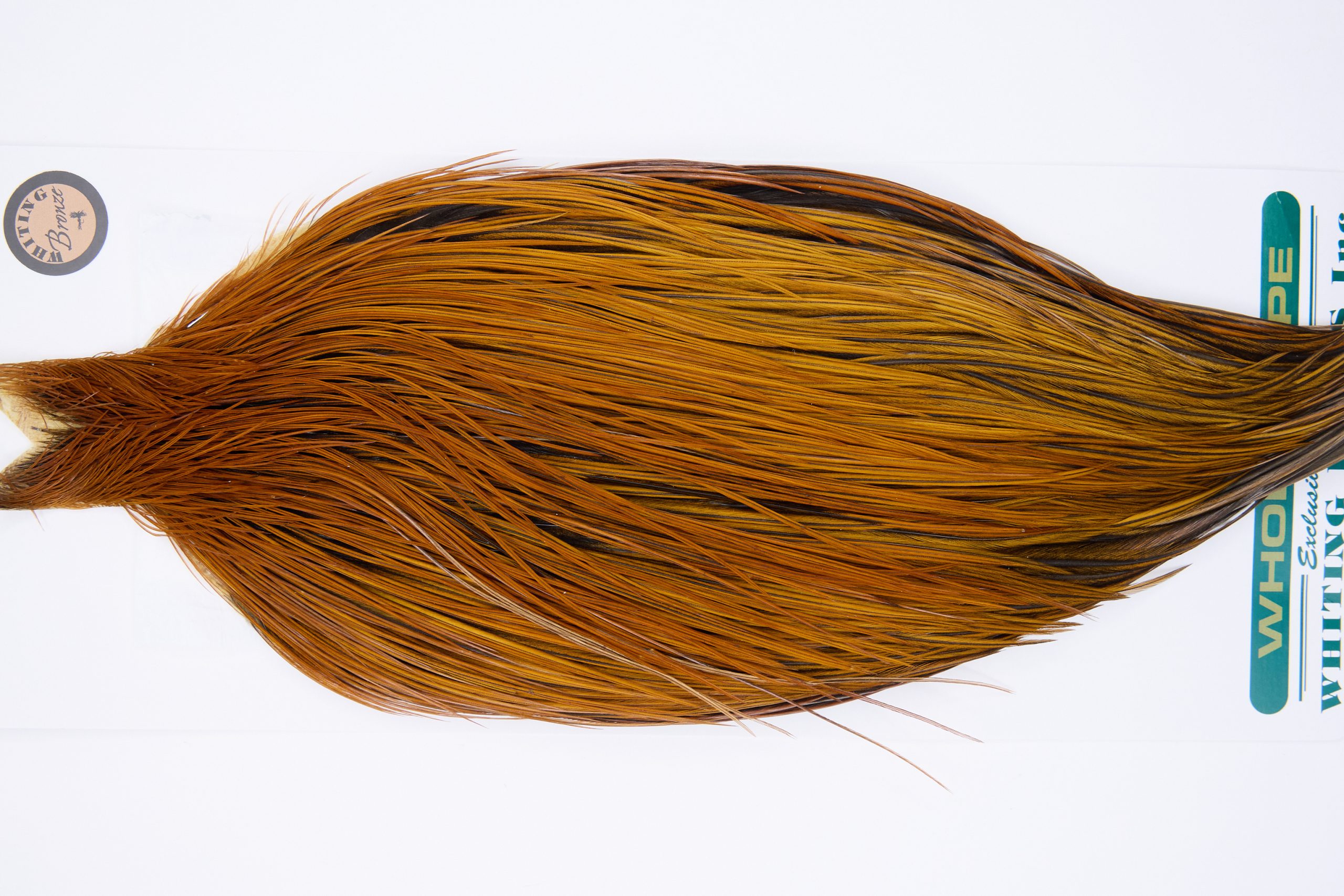 11766 Hebert Dry Fly Hackle Bronze Grade Rooster Cape Light Brown Ties Size 10-22