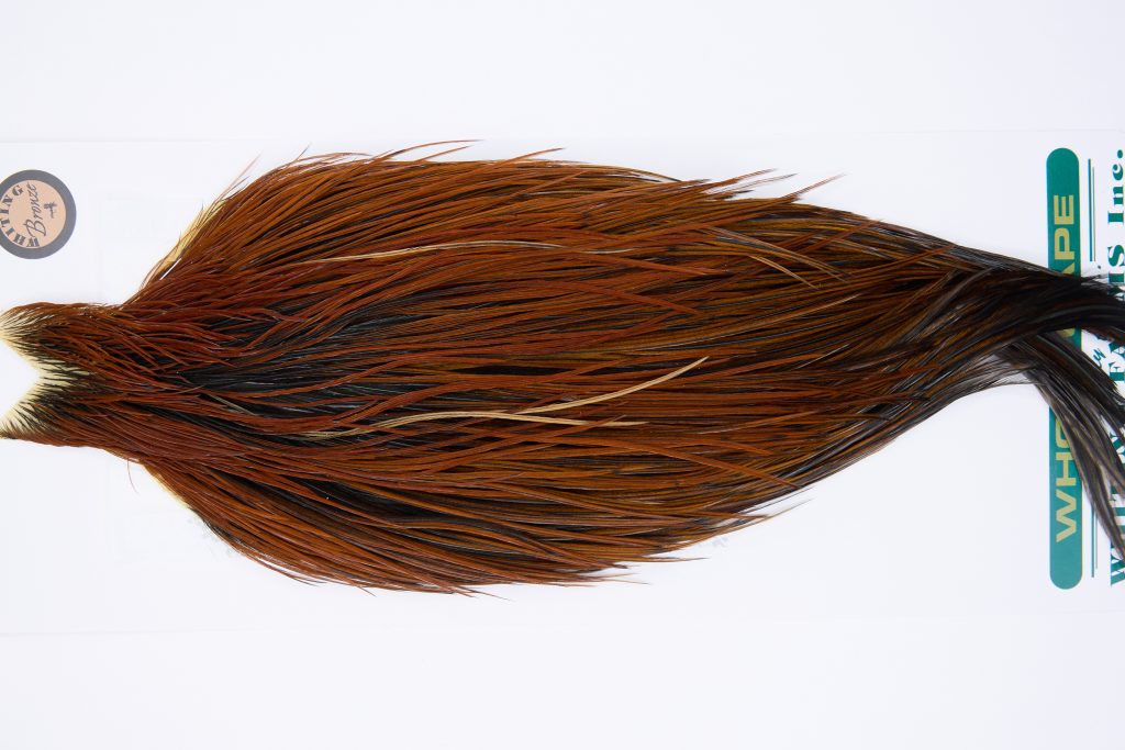 11774 Hebert Dry Fly Hackle Bronze Grade Rooster Cape Medium Brown Ties Size 8-20