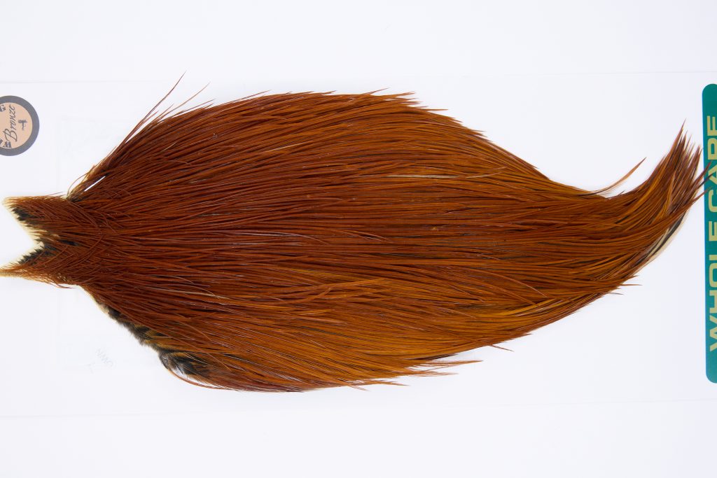 11775 Hebert Dry Fly Hackle Bronze Grade Rooster Cape Medium Brown Ties Size 8-20