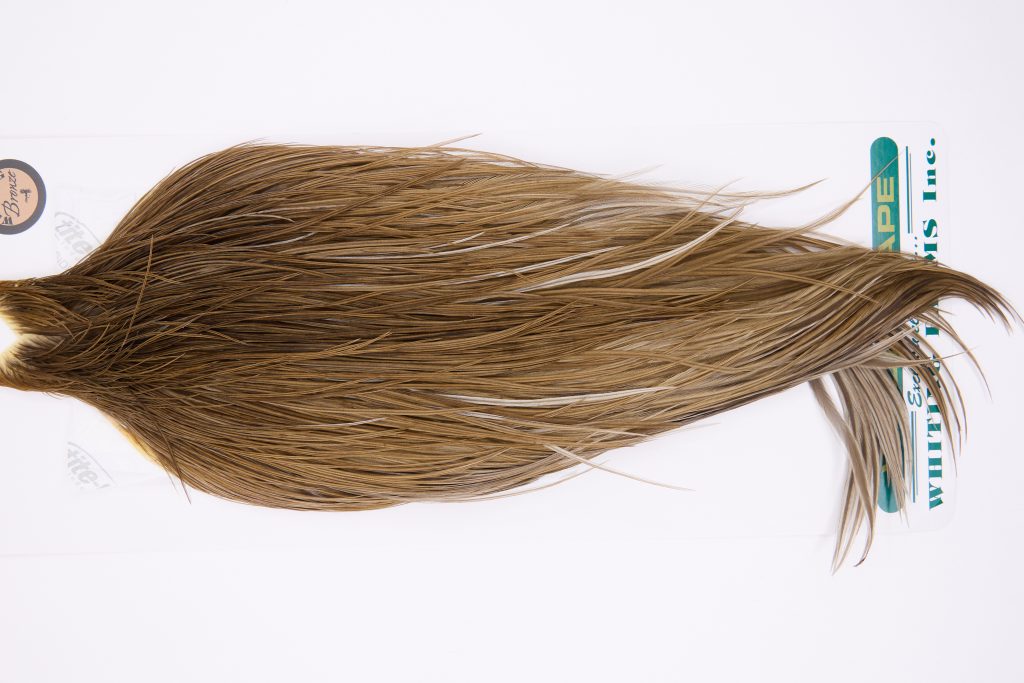 11780 Hebert Dry Fly Hackle Bronze Grade Rooster Cape Brown Grey Dun Ties Size 10-22