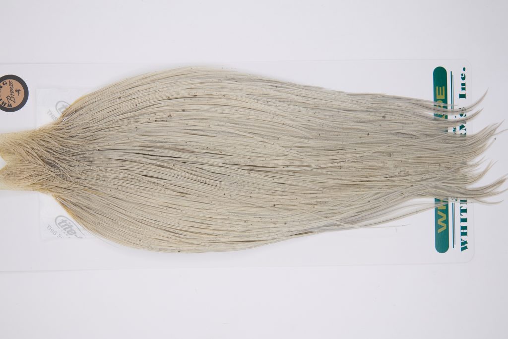 11785 Hebert Dry Fly Hackle Bronze Grade Rooster Cape Light Grey Dun Ties Size 8-22