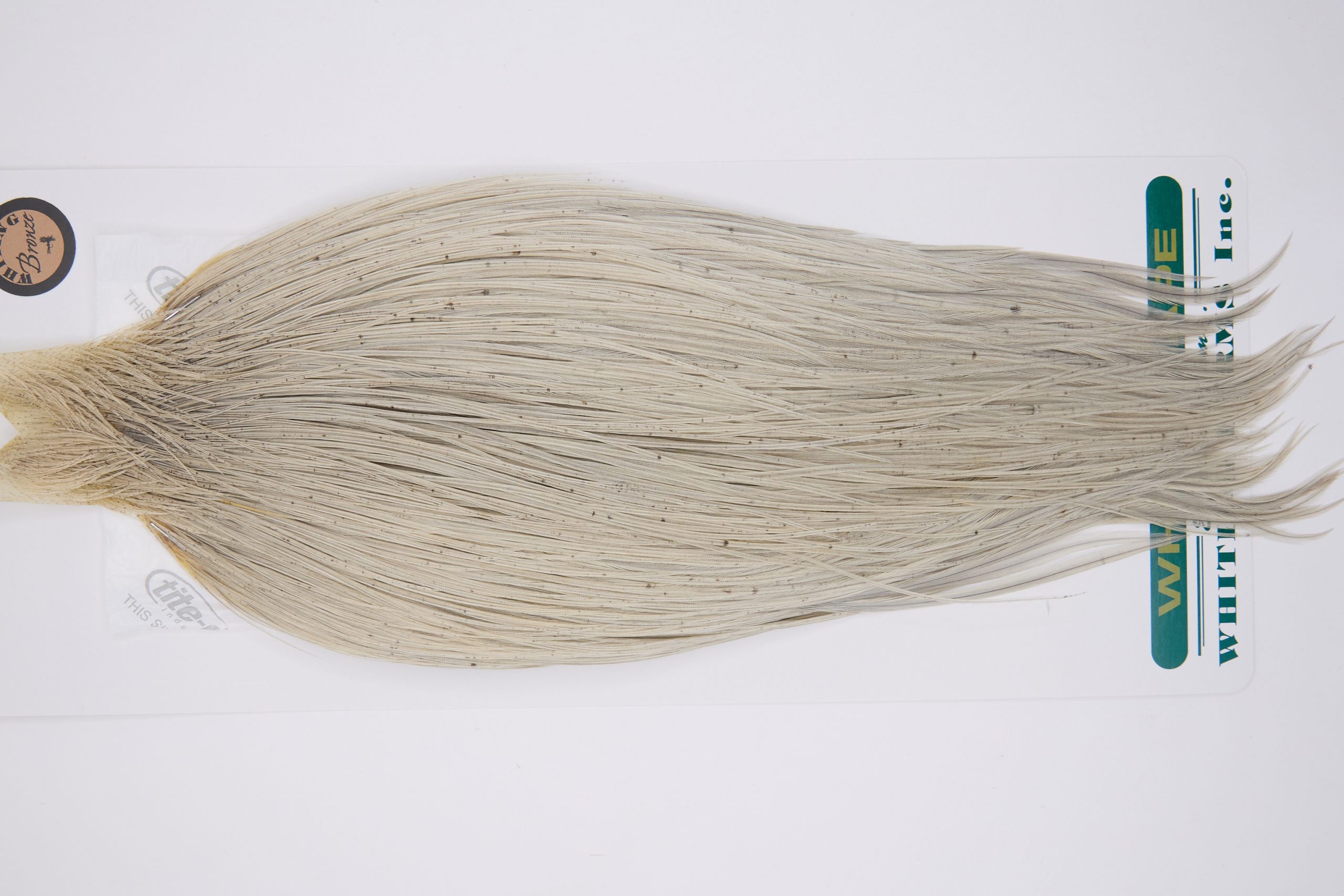 11785 Hebert Dry Fly Hackle Bronze Grade Rooster Cape Light Grey Dun Ties Size 8-22