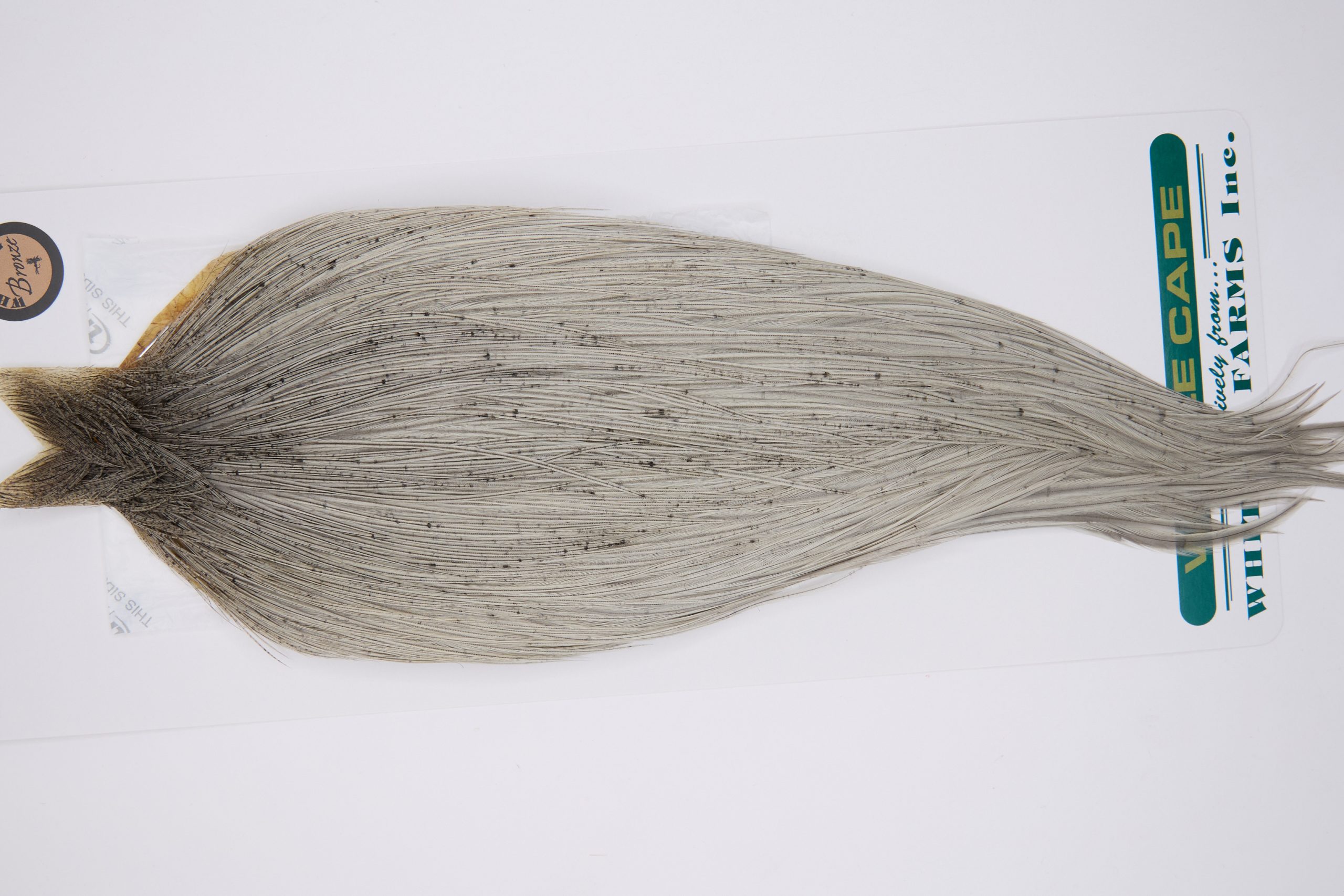 11786 Hebert Dry Fly Hackle Bronze Grade Rooster Cape Light Grey Dun Ties Size 8-22