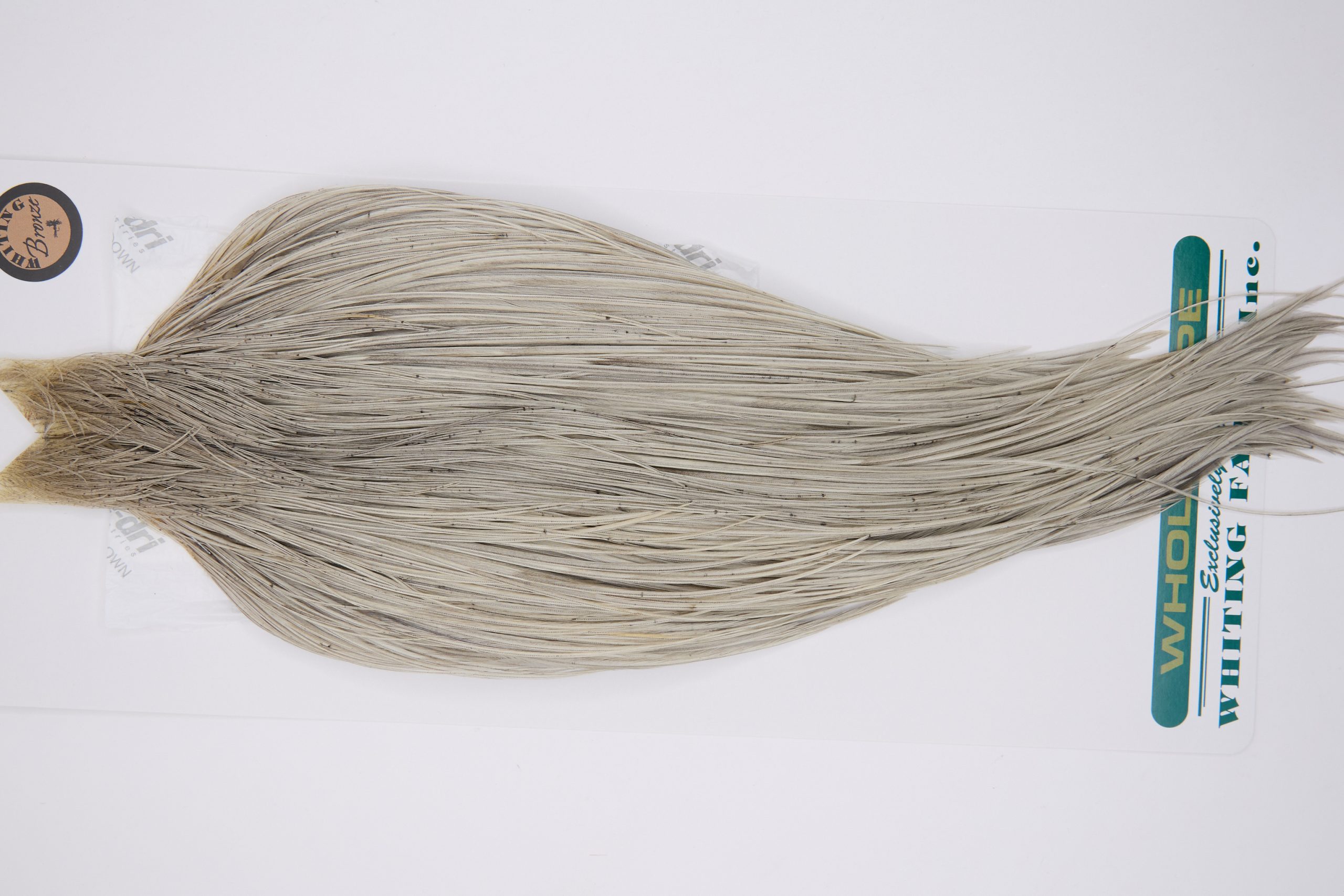 11789 Hebert Dry Fly Hackle Bronze Grade Rooster Cape Light Grey Dun Ties Size 8-22