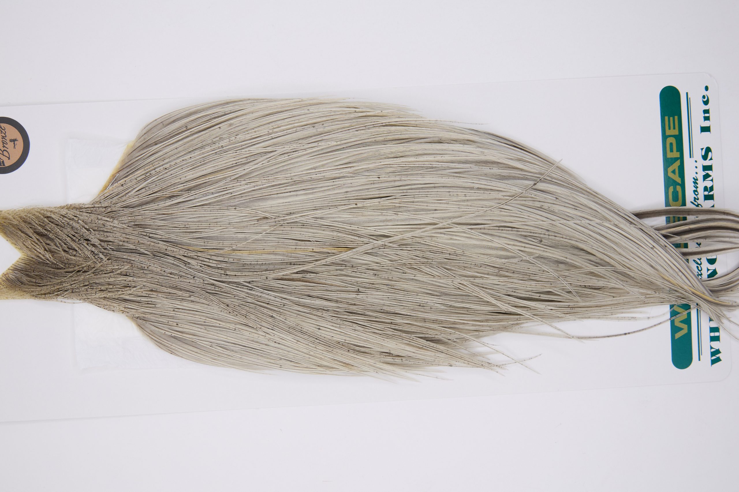 11792 Hebert Dry Fly Hackle Bronze Grade Rooster Cape Light Grey Dun Ties Size 8-22