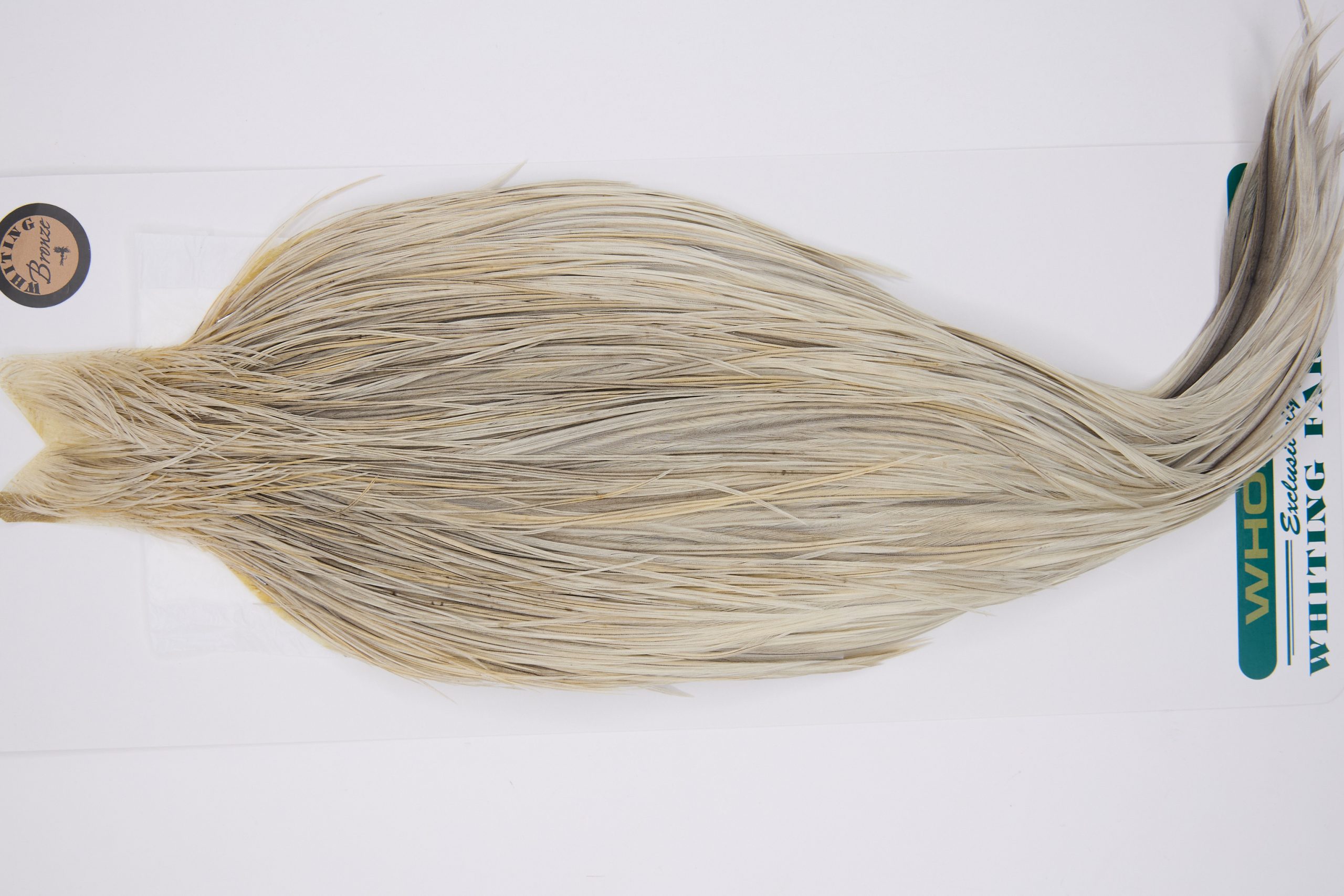 11793 Hebert Dry Fly Hackle Bronze Grade Rooster Cape Light Grey Dun Ties Size 8-22