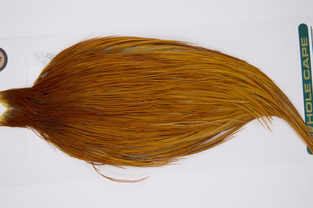 11795 Hebert Dry Fly Hackle Bronze Grade Rooster Cape Medium Ginger Ties Size 8-22