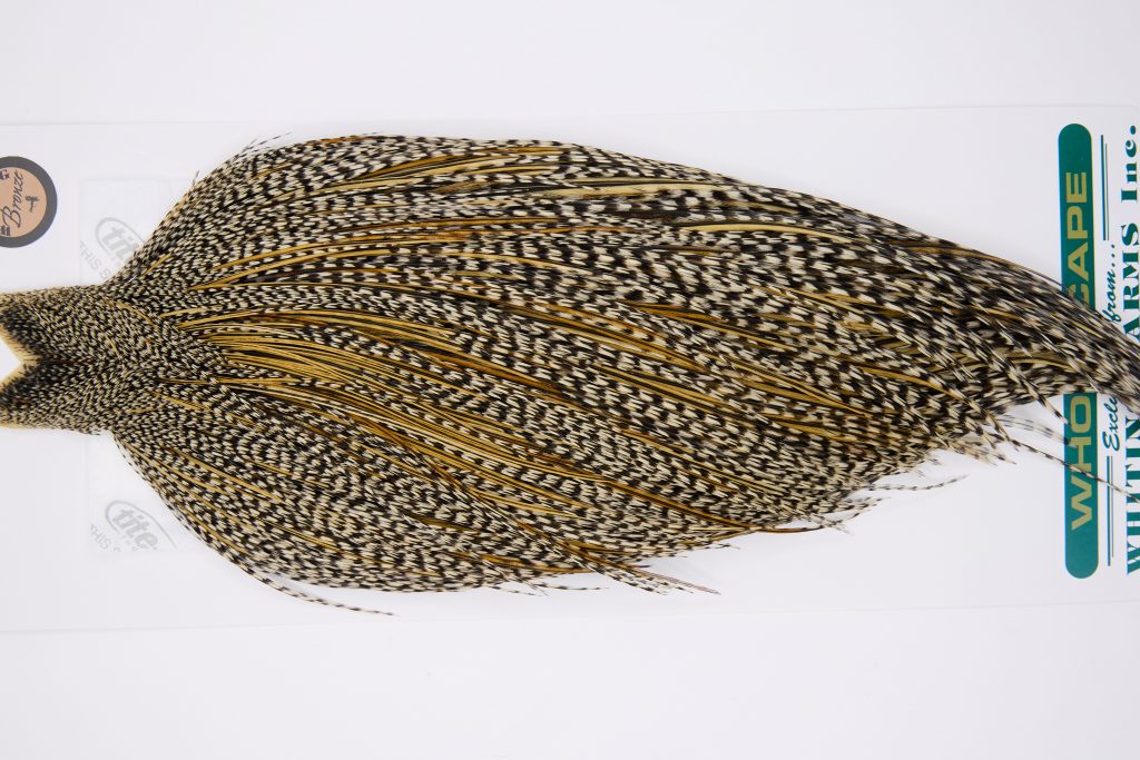 11798 Hebert Dry Fly Hackle Bronze Grade Rooster Cape Grizzly Variant Ties Size 10-24