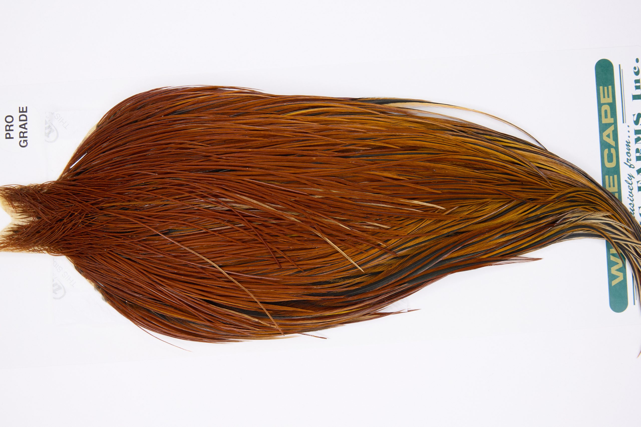 11802 Hebert Dry Fly Hackle Pro Grade Rooster Cape Medium Brown Ties Size 10-22