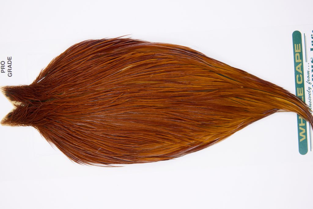 11806 Hebert Dry Fly Hackle Pro Grade Rooster Cape Medium Brown Ties Size 6-20