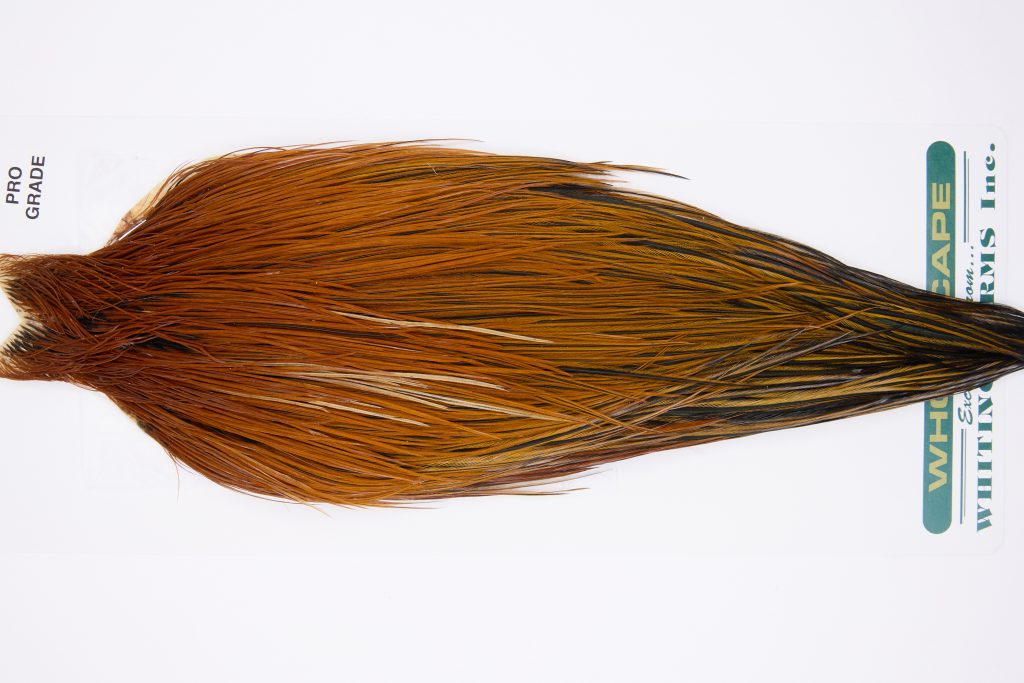 11816 Hebert Dry Fly Hackle Pro Grade Rooster Cape Medium Brown Ties Size 10-22