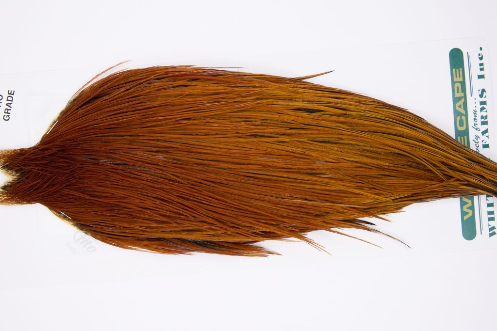 11827 Hebert Dry Fly Hackle Pro Grade Rooster Cape Medium Brown Ties Size 10-22